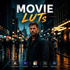 60 Cinematic LUTs Video Color Grading Pack | Movie Film Look Presets for Premiere Pro DaVinci Resolve CapCut Final Cut | Dark Moody Teal