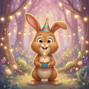 Personalisierte Geburtstagsvideobotschaft für ein Kind vom Geburtstagshäschen