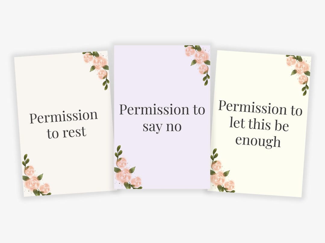 Permission Card Example Self Care Printable Permission Slips – Permission to Rest Cards ...