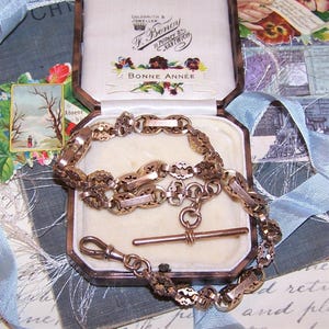 Antique Victorian 9K Gold Watch Chain - Extremely Ornate Links | 27.1 Grams (4705JV/#11/4.3P)