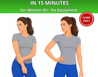 Treino de 15 minutos para levantar o peito para mulheres acima de 45 anos | PDF para correção postural