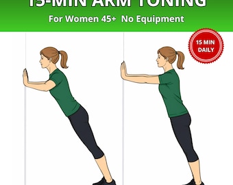 PDF com treino de 15 minutos para tonificar os braços para mulheres acima de 45 anos | Treino em casa sem equipamento