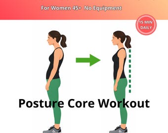 Exercício para corrigir a postura para mulheres acima de 45 anos: suporte para o abdômen e as costas (sem necessidade de equipamento).