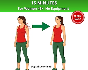 Exercícios para aliviar a dor no ombro, rotina de 15 minutos, correção postural para mulheres acima de 45 anos, sem necessidade de equipamentos (PDF)