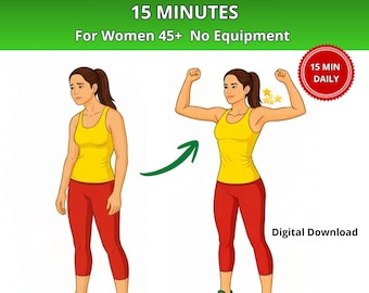 Treino de postura de 15 minutos para mulheres acima de 45 anos | PDF para imprimir, costas e ombros, treino em casa sem equipamento