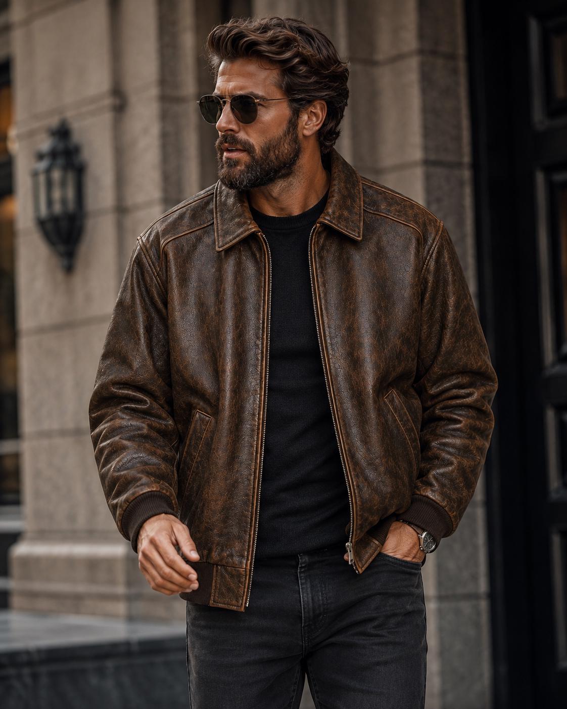oversized lederjacke herren