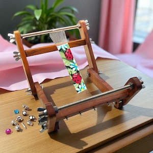 Adjustable Wooden Bead Loom - Jewelry Bracelet Necklace Weaver