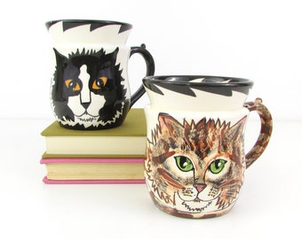 Vintage Cat Mug - Black Cat Tabby Cat Your Coice