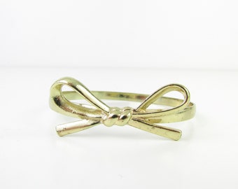 Vintage Gold Bow Bracelet Bangle - Preppy Jewelry