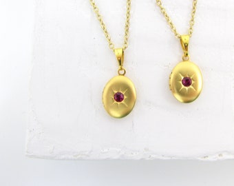 Locket Necklace Vintage Gold - Photo Locket Stainless Chain