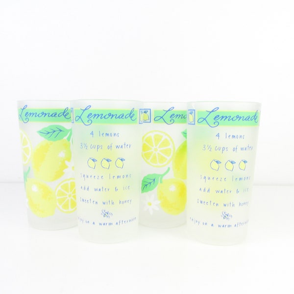 Vintage  Acrylic Lemonade Tumblers Set of 4 - Summer Glassware Plastic - Outdoor Entertaining