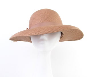 Vintage Straw Hat Wide Brim - Sun Hat by Peggy