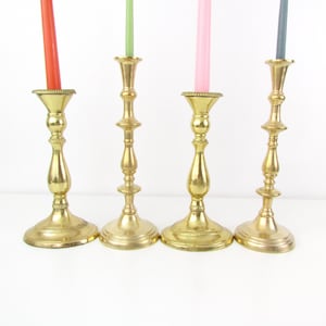 Vintage Brass Candle Holders - Pair of Candlesticks Taper Candles