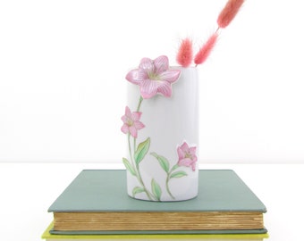 Vintage 3D Pink Spring Lily Vase - Flower Vase Japan