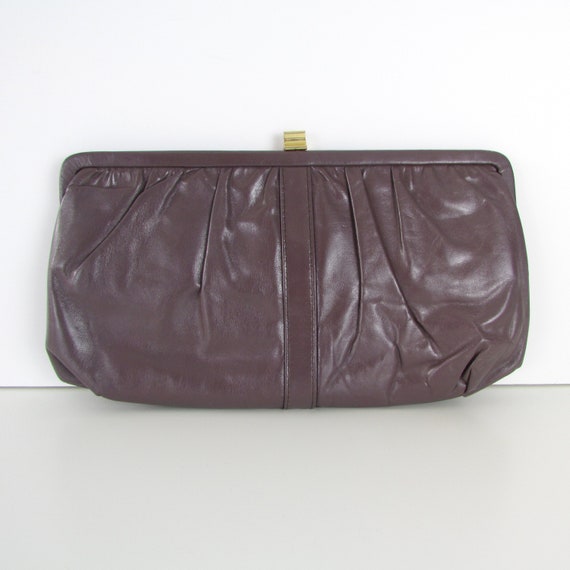 mauve clutch bag