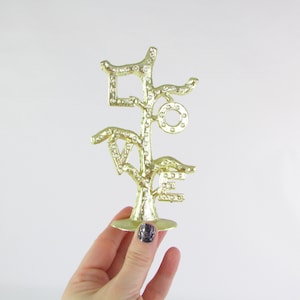Vintage Earring Stand Tree Organizer in Gold Love by Torino