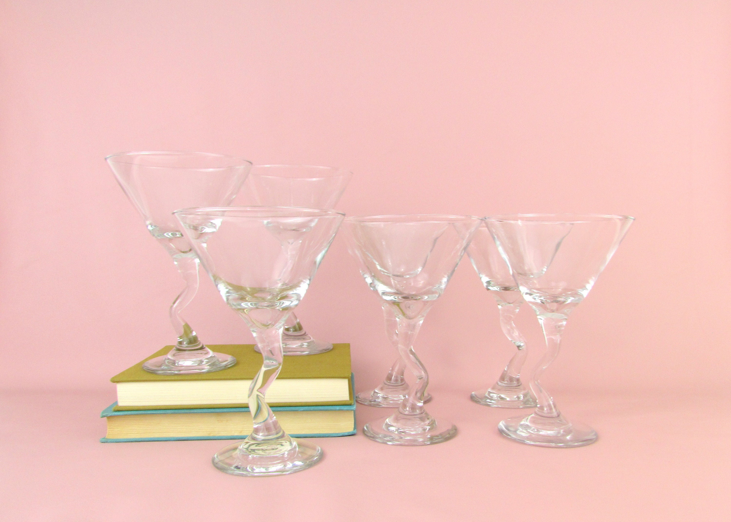 DELICATE CRYSTAL GLASS SHORT CUT STEM MARTINI COSMO COCKTAIL GLASSES SET OF  3 on eBid United States