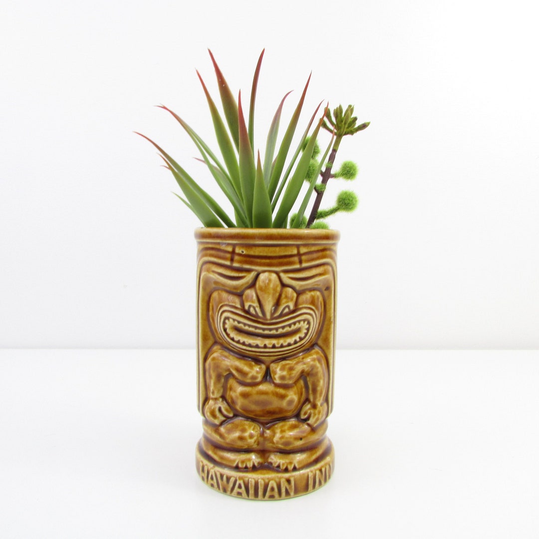 Vintage Tiki Mug Cup Vase Ceramic Tiki Bar Barware Orchids Etsy