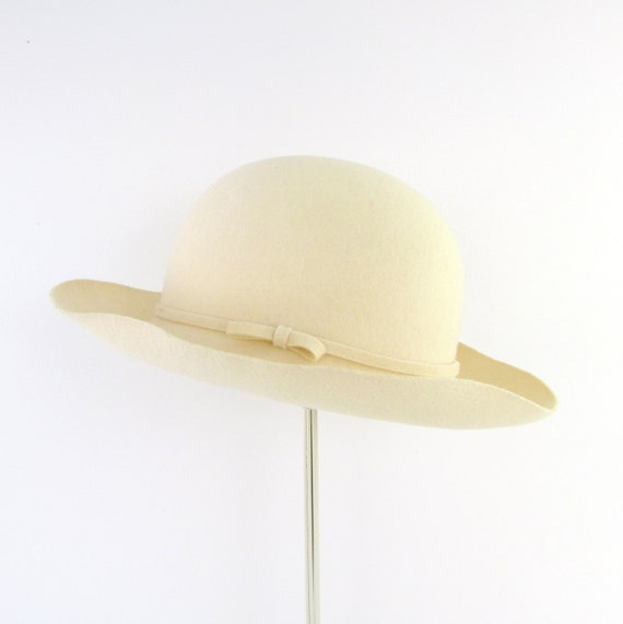 Elegant Vintage Cream Wide-Brim Wool Hat il_fullxfull.6604843706_isz8.jpg main image 2