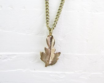 Pendentif Vintage En Feuilles D'or Authentiques - Occasion - Style Bohème
