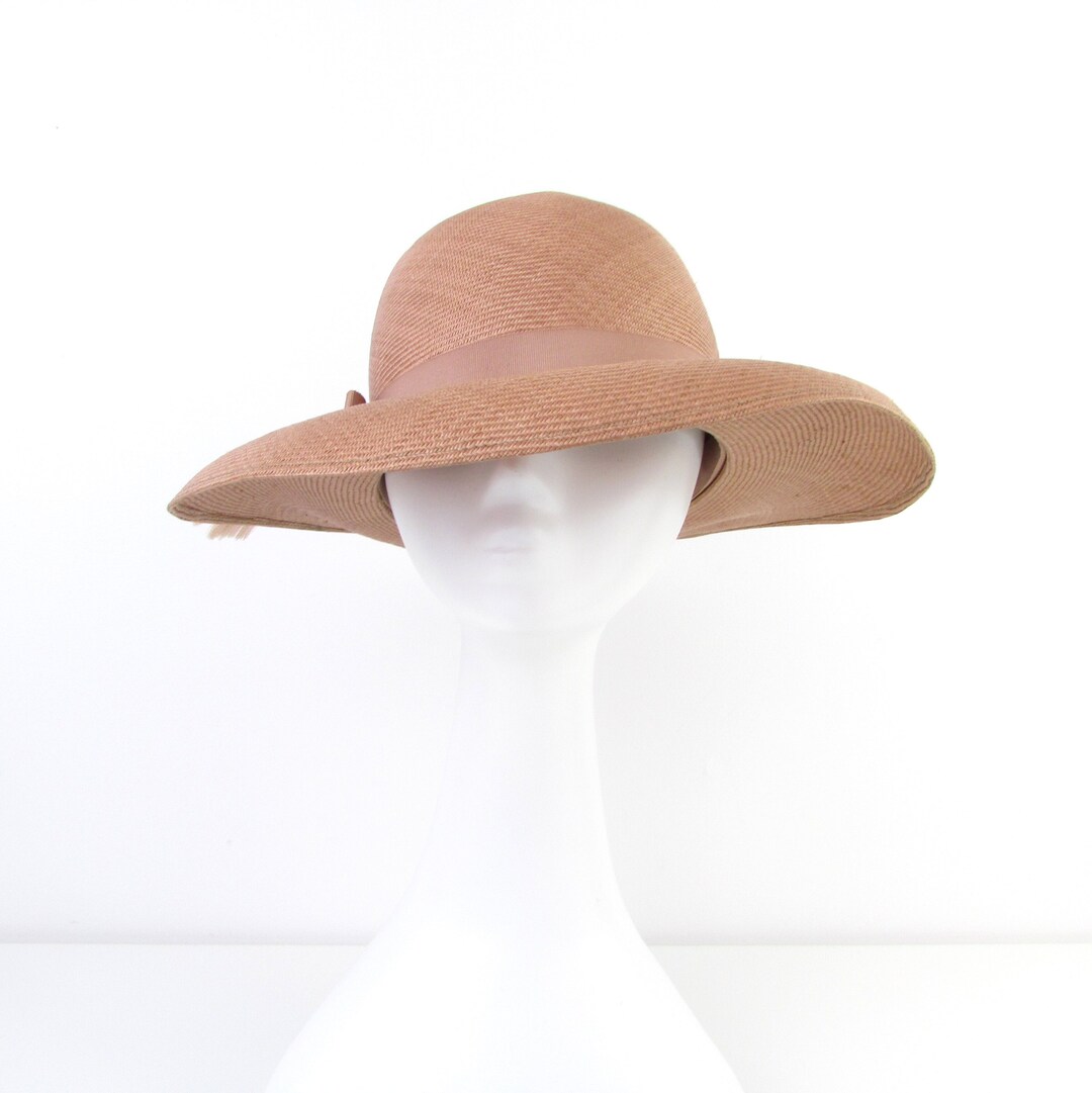 Vintage Straw Hat Wide Brim Sun Hat by Peggy Etsy