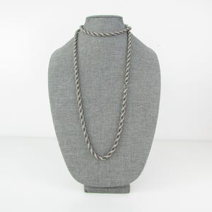 Vintage Long Chunky Silver Chain Necklace