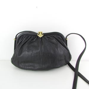 Vintage Black Leather Purse Shoulder Bag
