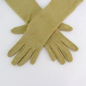 Vintage 1950s Gold Sparkle Gloves - Long Evening Gloves