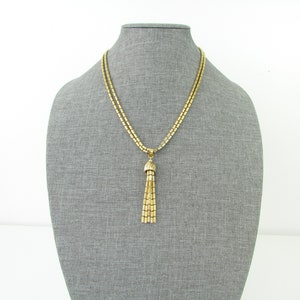 Vintage ketting met kwastje - Boho gouden franje sieraden