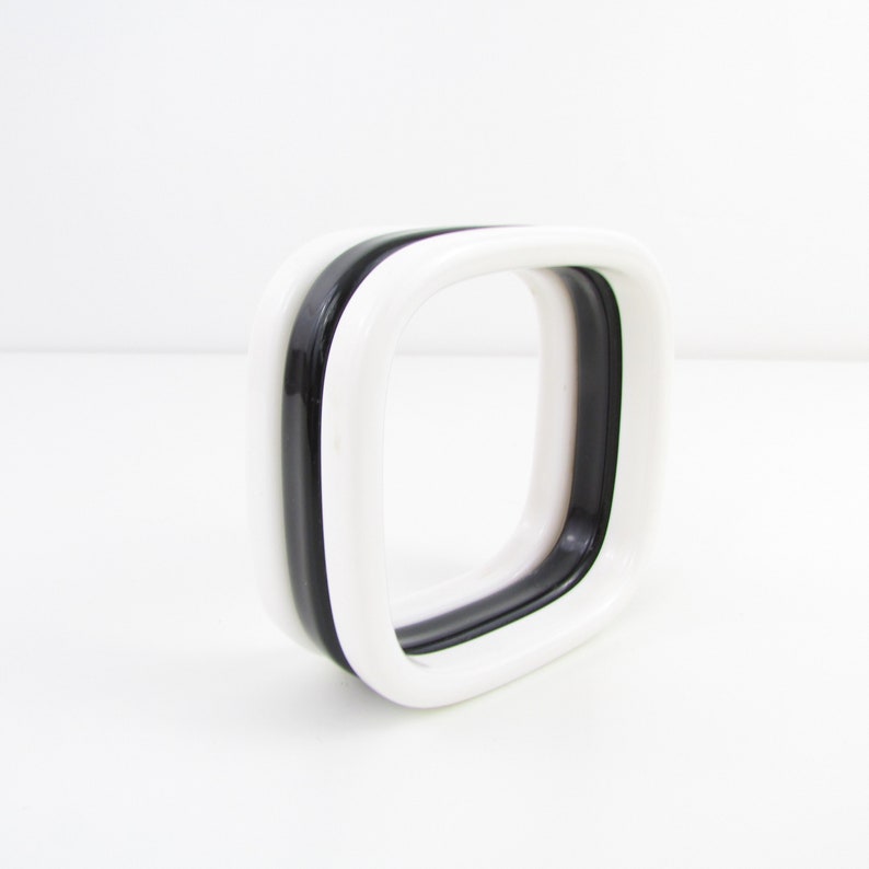 Vintage Square Bracelet Black and White Geometric Jewelry image 2