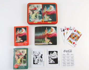 Naipes navideños vintage de Coca Cola con lata - Coleccionables