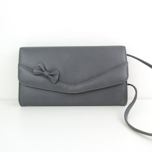Vintage Bow Shoulder Bag Gray Purse image 4