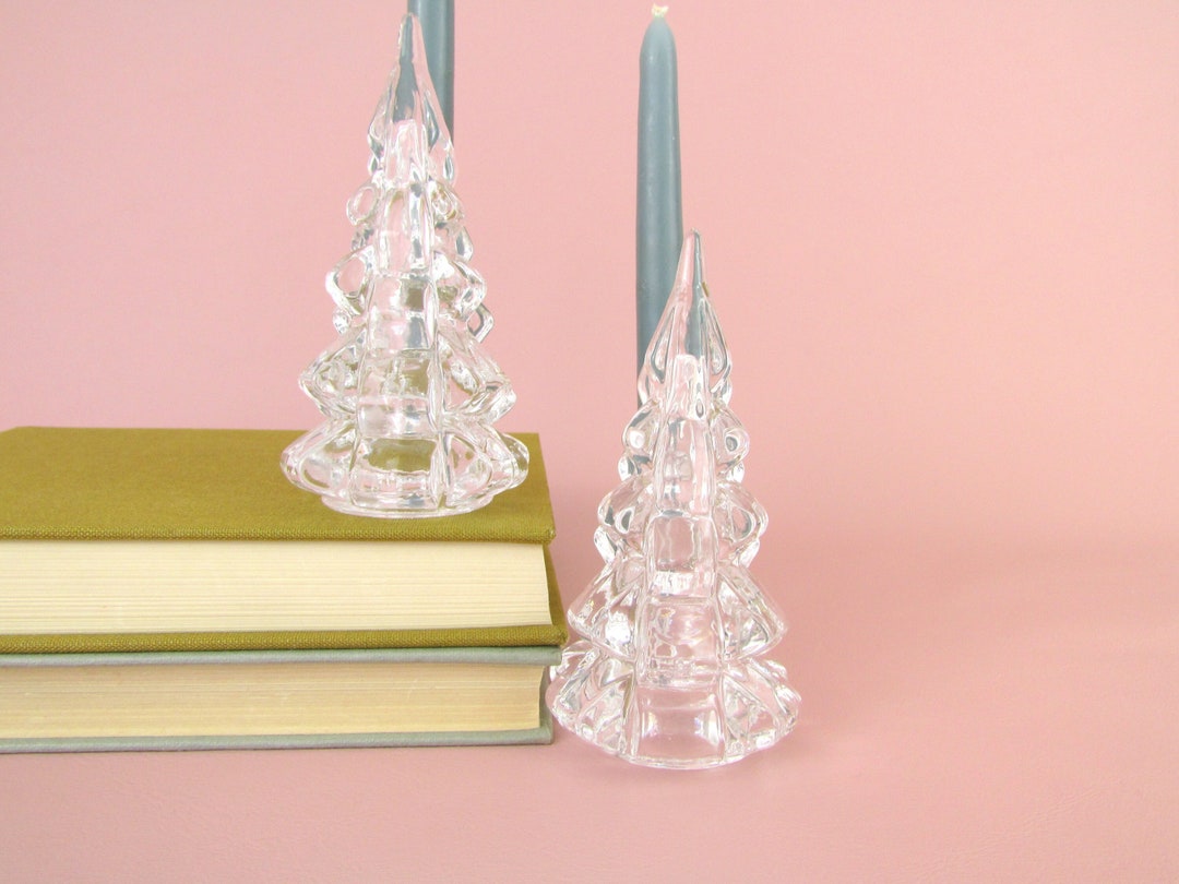 Vintage Glass Christmas Tree Candle Holders Biedermann Decoration Etsy
