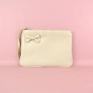 Bolso de mano vintage beige con lazo - Bolso de noche Coquette