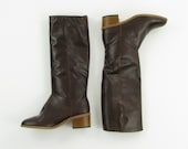 Rosita Riding Boots - Vintage 1970s Vegan Knee High Boots 8 - Unworn Deadstock