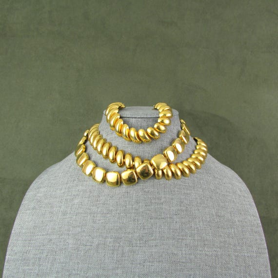Vintage Gold Napier Collar Necklace or Bracelet Chunky Chain