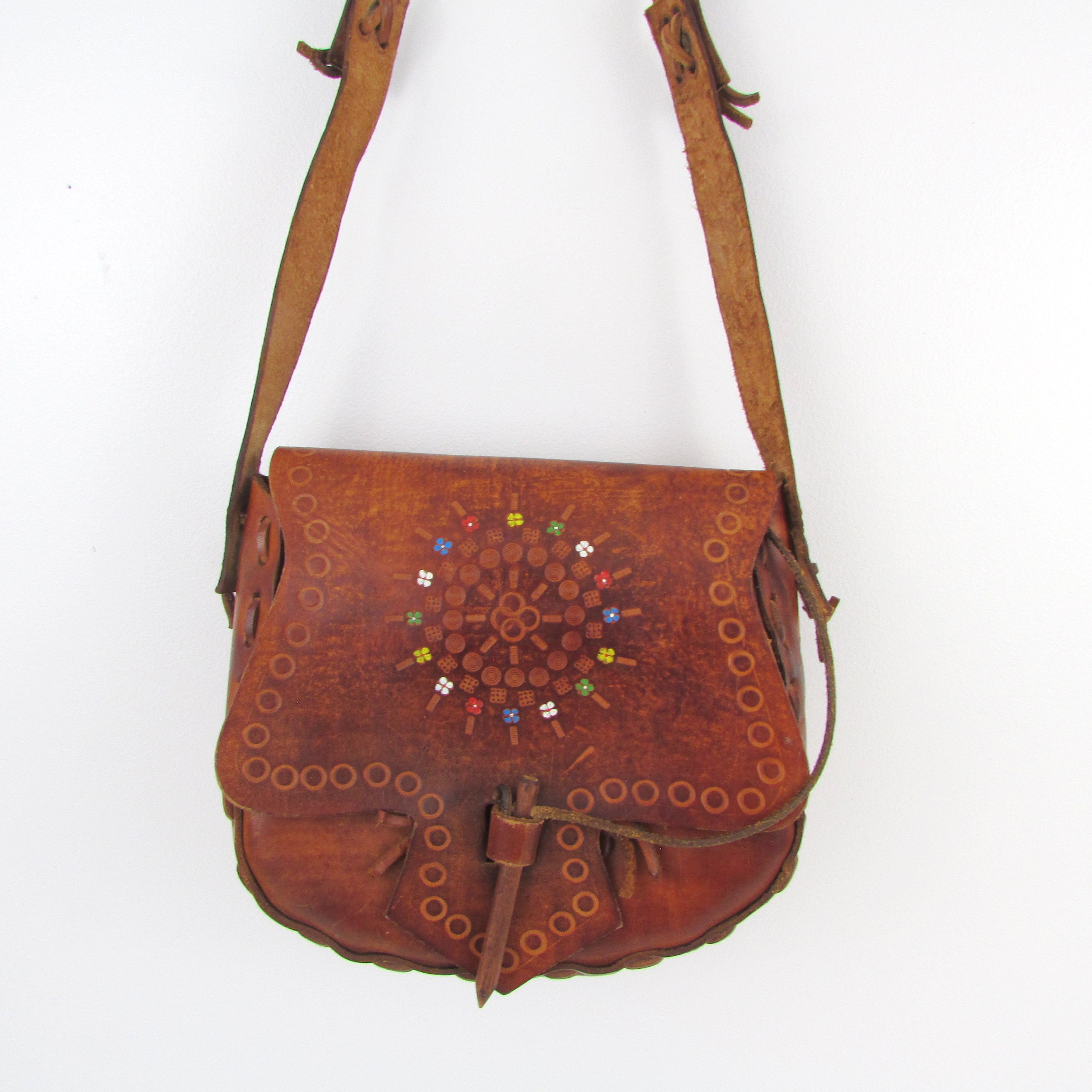 Vintage Leather Boho Bag Tooled Purse Shoulder Bag - Etsy Canada