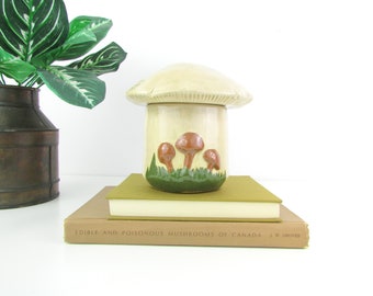 Vintage Mushroom Container Canister - Mushroom Shaped Ceramic Storage