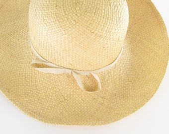 Vintage 1980s Wide Brim Straw Hat by Eaton