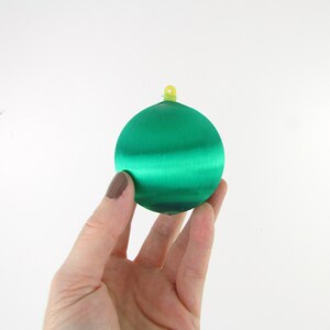 Vintage Christmas Tree Ornaments Decor in Dark Green Satin Set 6 by Alderbrook image 9