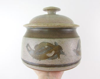 Clearance Studio Pottery Casserole Dish – Speckled Stoneware Ovenware with Lid