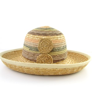 Women's Straw Hat - Vintage Wide Brim Sun Hat - Market Hat