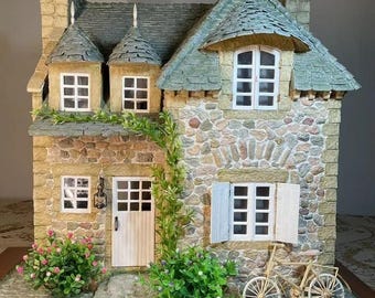 Provence Style Dollhouse – Handmade Miniature House 1:12