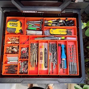 TOUGHBUILT StackTech Drawer Modular Organizer Kit Custom Layout and Bins - Durable PET-G