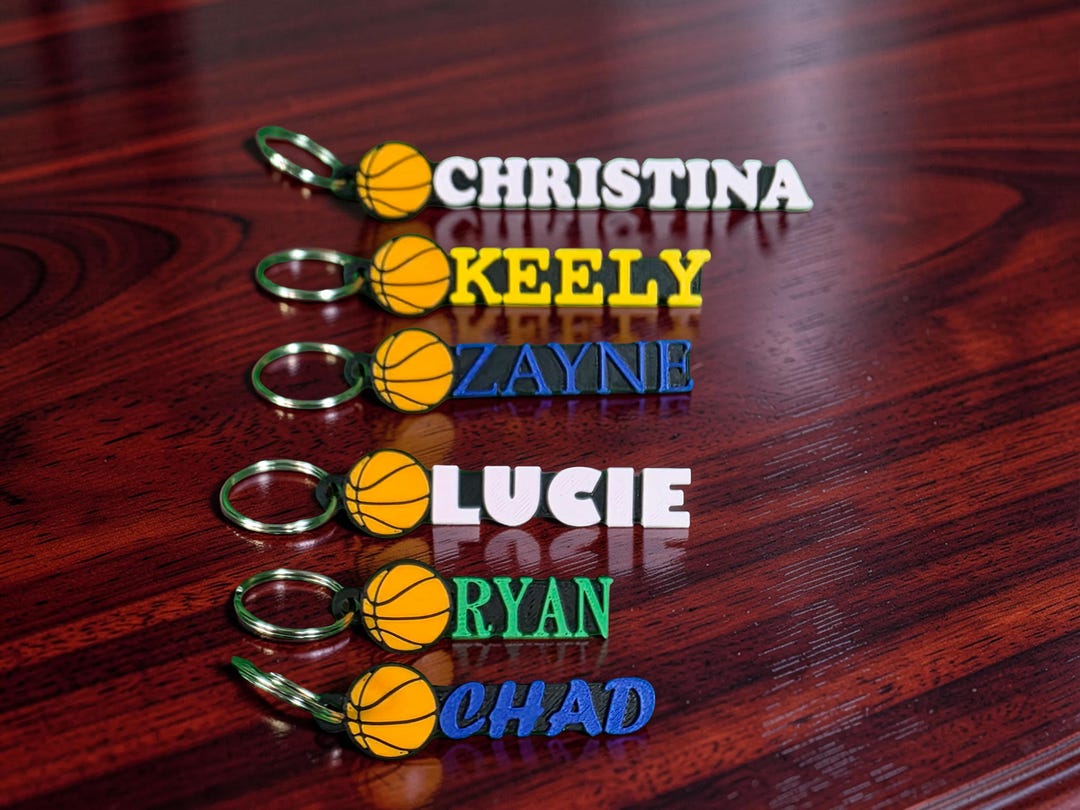 Personalized 3D Printed Basketball Keychain | Custom Name Sports Bag ...