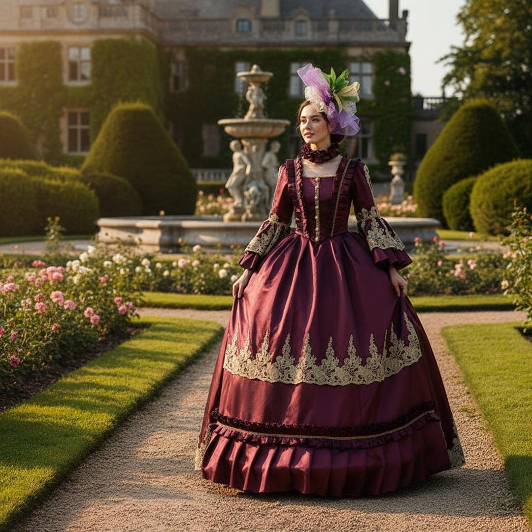 Court Rococo European Court Vintage Dress Rococo Baroque Medieval Princess Gown ...