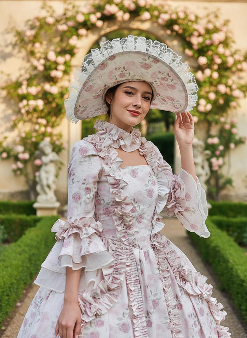 Floral Rococo Ball Gown Victorian Dress 18th Century Costume Marie ...