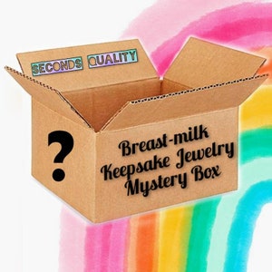 DIY Breast Milk MYSTERY Box Necklace on stainless steel, Platinum, Gold, or Rose Gold plated with chain- DIY Resin Kit - Seconds Quality