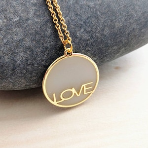 DIY Breastmilk/Keepsake LOVE Pendant Necklace on gold with chain- DIY Resin Kit