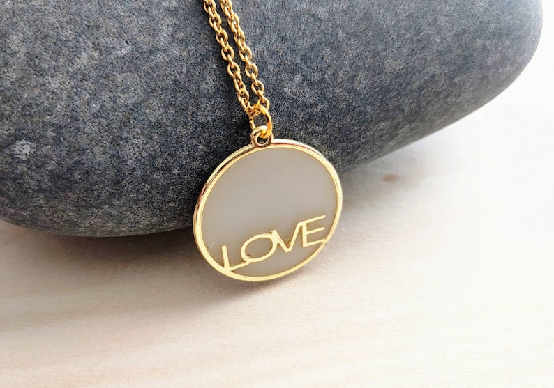 DIY Breastmilk/Keepsake LOVE Pendant Necklace on gold with chain- DIY Resin Kit 